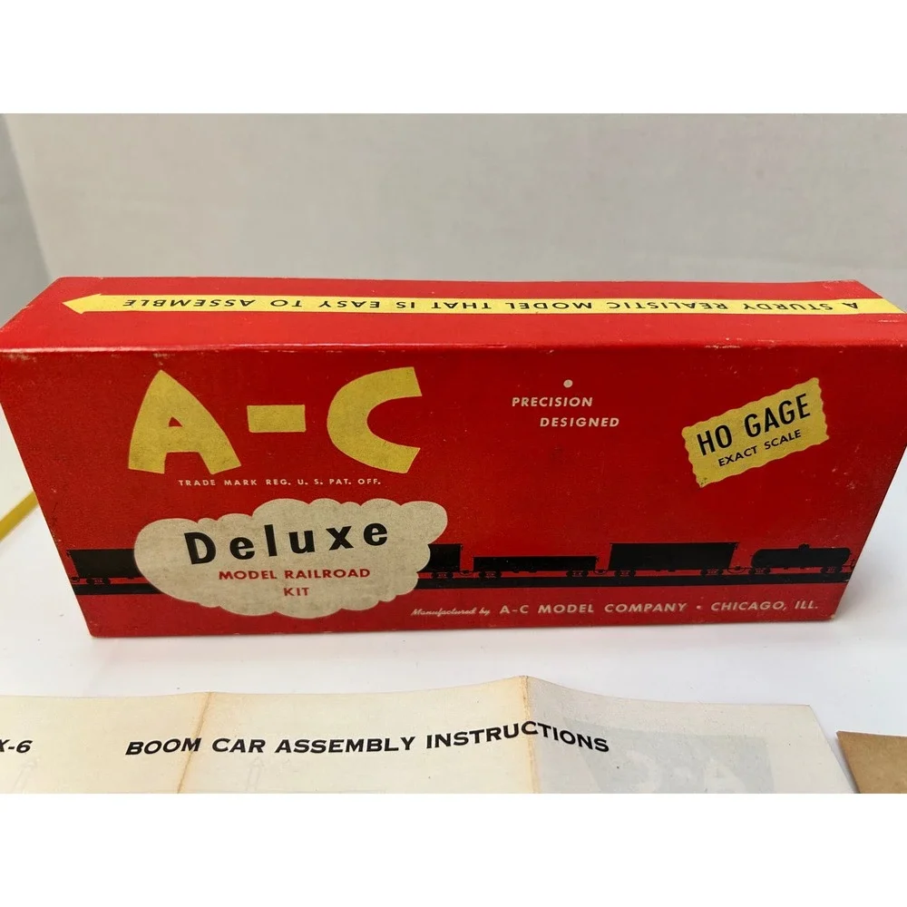 Vintage A-C Model Company Deluxe HO Gage Boom Car Kit MWX-6 Wood Metal Train